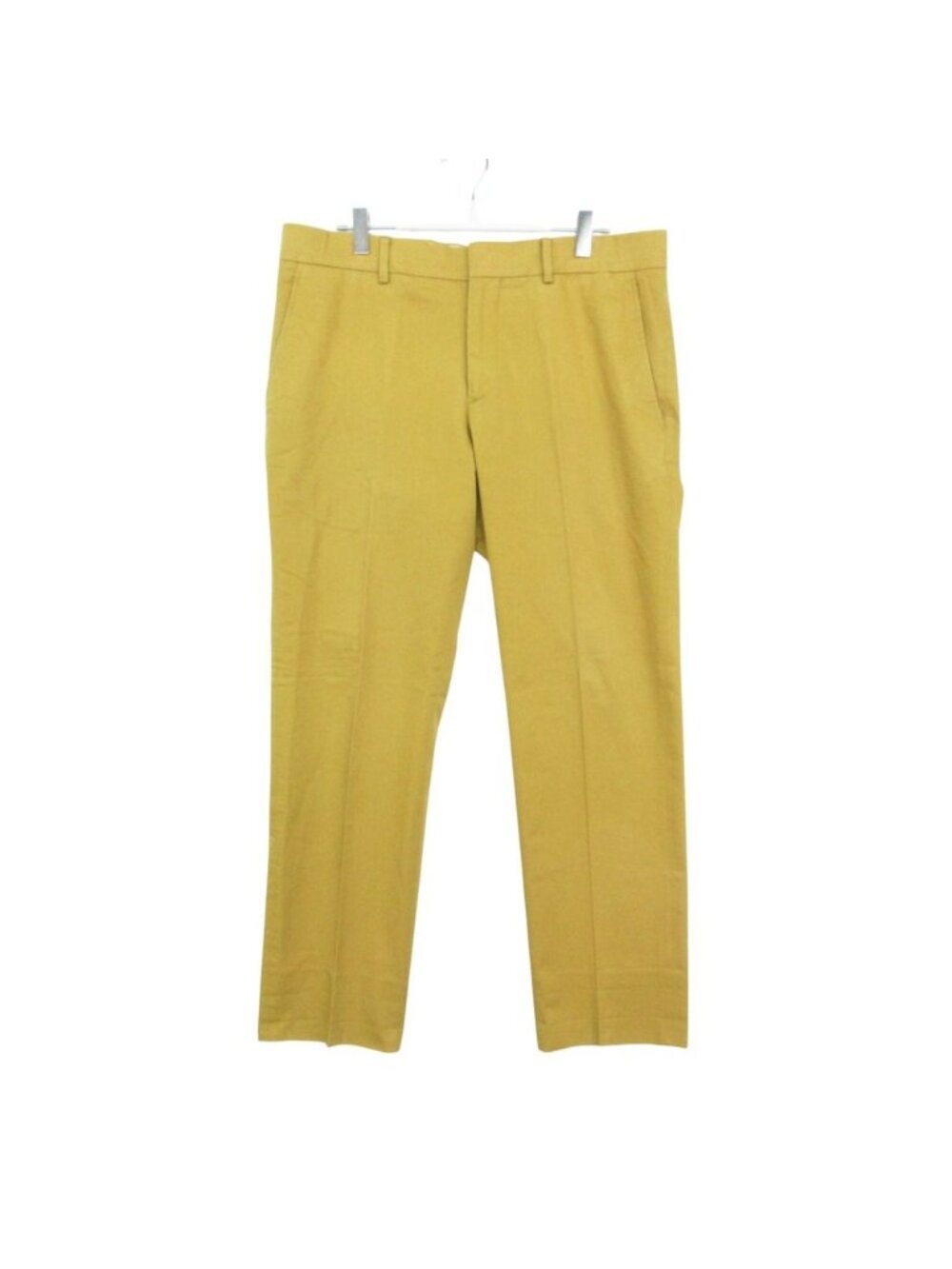 Hermes Pants Cotton Trousers Center Crease Yellow